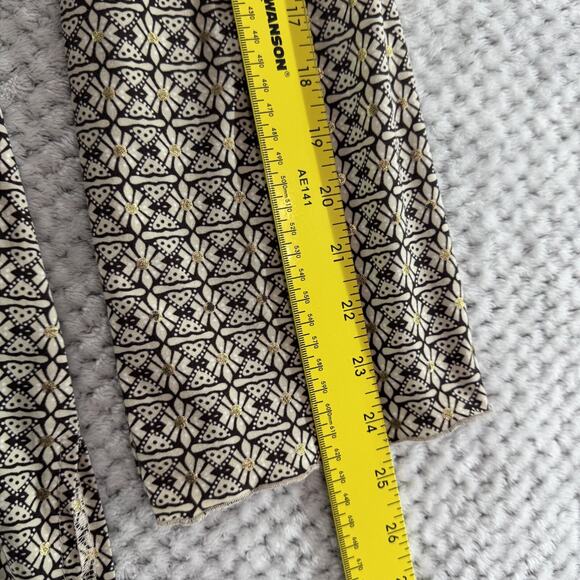 Y2K Suzie in the City Top Womens M Brown Gold Babydoll V-Neck Flared Long Sleeve - Picture 13 of 16